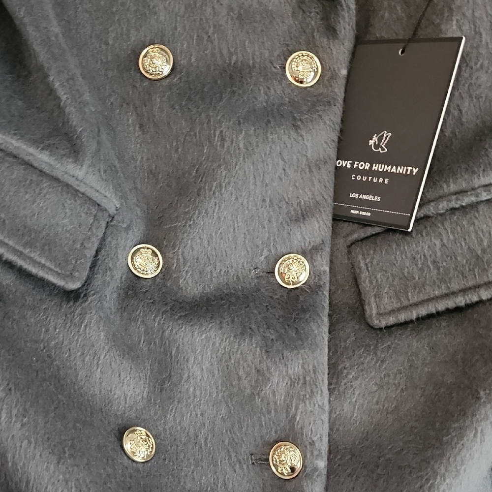 Love For Humanity Couture Double-Breasted Gray Coat - Picture 12 of 13
